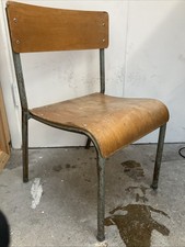 Child's Vintage Infant School Chair | Wood | Metal | Retro | 60s | Stacking