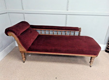 Antique victorian oak chaise - oak,