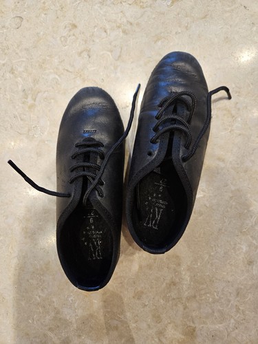 Black leather jazz dance shoes - black,