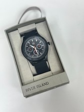RIVER ISLAND MENS BLACK STRAP WATCH - BRAND NEW BOXED