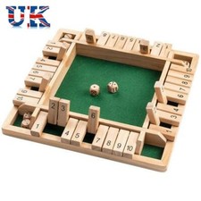 Pub Bar Party Supplies Wooden Flaps & Dices Game Shut The Box Dice Board Game