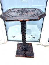 ANTIQUE CARVED OCTAGONAL TOP &