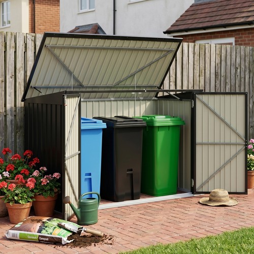 Metal wheelie bin storage - metal, shed