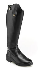 Brogini Modena Long Synthetic Leather Riding Boots Zip Up Black Vegan Friendly