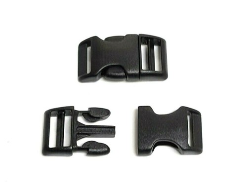 20mm black plastic - black, curved