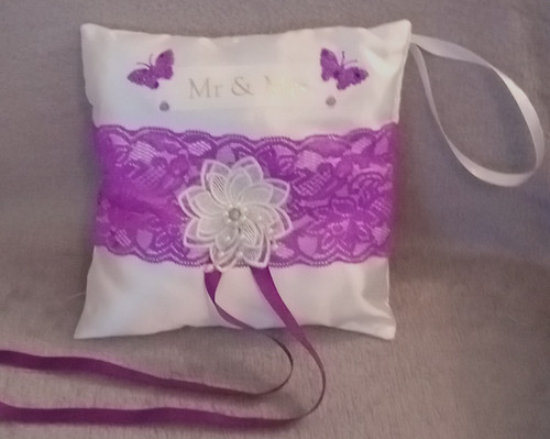 Wedding ring pillow satin - pillow,