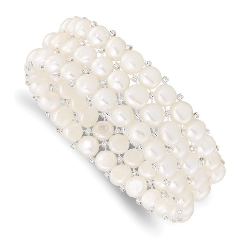 Pearl 7mm button - pearl, 6-7mm