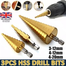 3pcs Large HSS Steel Step Cone