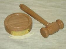 SMALL OAK GAVEL & BLOCK ENGRAVED TRADITIONAL POCKET PALM AUCTIONEER BEST MAN 