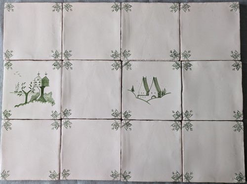 Delft tile set green - in, new