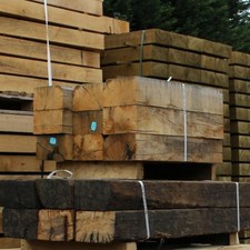 Pallet of Untreated Oak Railway Sleepers - 250mm x 125mm - Free Delivery
