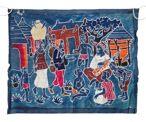 Vtg african batik wall - african, hanging
