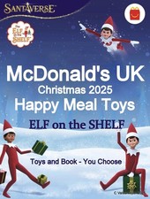 McDonald's Happy Meal UK Christmas SantaVerse 2025 Elf on the Shelf Toys + Book