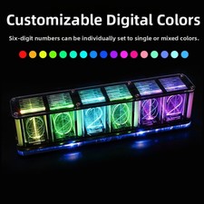 DIY Retro Nixie Tube Clock Kit RGB LED Music Spectrum Digital ElectronicKit