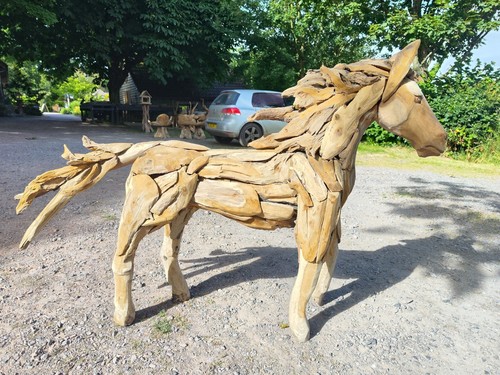 Reclaimed teak horse - reclaimed,
