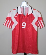 Denmark National Team retro home football shirt EURO 1992 #9 Hummel Size S
