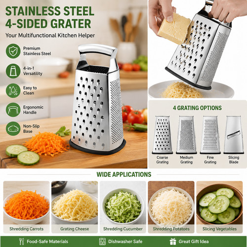 Sided blades stainless steel - 4-sided,