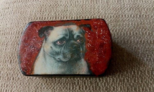 Antique paper mache snuff box - paper,