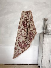 Ciel de lit printed cotton red and white floral backed vintage midcentury curta