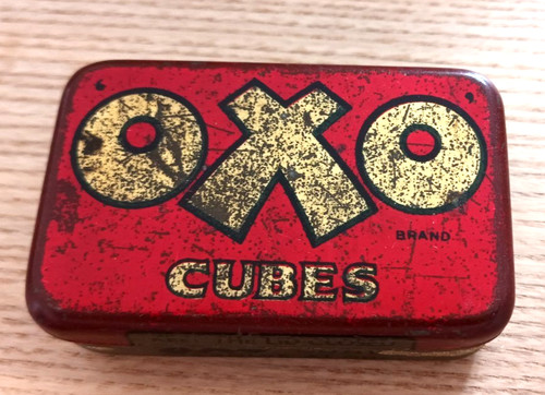 Vintage oxo cubes red metal - cubes,