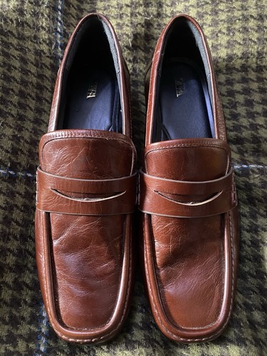 Zara brown leather penny - zara,