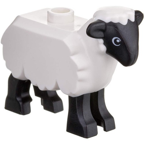 Lego white sheep - white, with