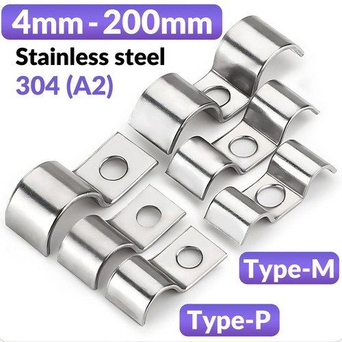 Half saddle clip 304 stainless - half,