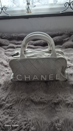 Chanel white grey bowler - white,