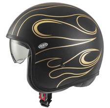 Premier Vintage Carbon FR Gold Open Face Motorcycle Crash Helmet New