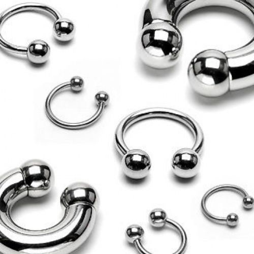 Steel horseshoe piercing ring - horseshoe,