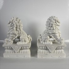 A Pair Of White Hardstone Foo