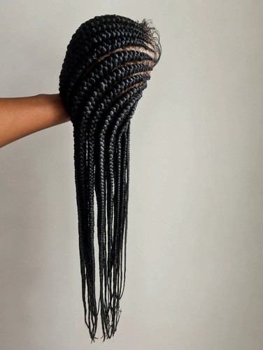 Black conrow braided wig - braided, –