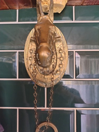 Vintage brass horse head - vintage, wall