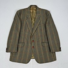 Cheviot Tweed Jacket Blazer Size 48R Teviotex of Hawick Highland Overcheck