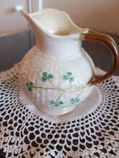 Belleek Irish China Shamrock Small Creamer  Jug 6th Mark 1965 - 1980