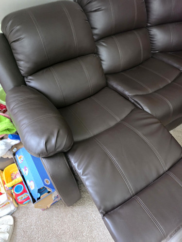 Brown faux leather corner - leather,