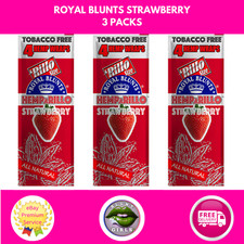 Royal Blunts Strawberry Flavour 3 Packs Rillo Size Tobacco Free TRACKED POSTAGE