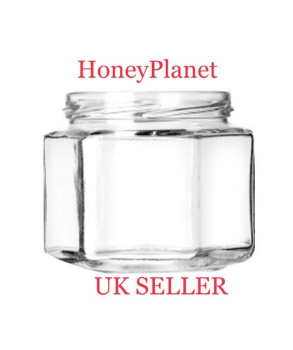 Hexagonal glass jars jam - glass,