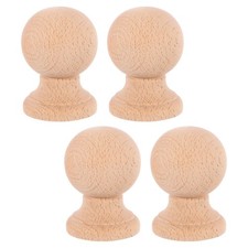  4pcs Unfinished Wood Carved Finial: Decorative End Caps For Bedposts Curtain