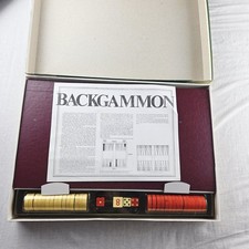 Vintage Backgammon Wooden Set Board Game 1970s Michael Stanfield Missing 1 Dice