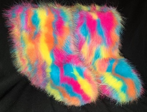 Rainbow faux fur - faux, furry