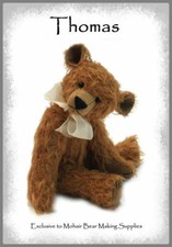 OOAK Mohair Teddy Bear Sewing Pattern 'Thomas' 8.5" Jointed Teddy Bear Mohair
