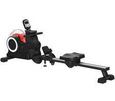 SPORTNOW Foldable Water Rowing Machine w/ Wheels and LCD Monitor Exercise Black