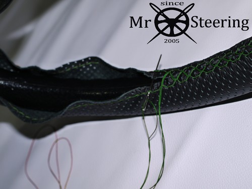 Perforated leather steering - leather,