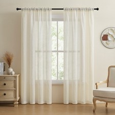 2 Panel Natural Linen Sheer