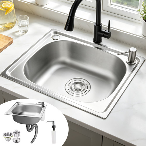 Stainless steel kitchen - steel, sink