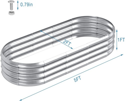 Galvanised raised garden bed - galvanised,
