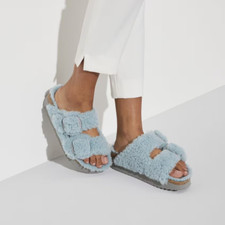 papillio Birkenstock Arizona Big Buckle Shearling Teddy Faded Aqua Size EU 40