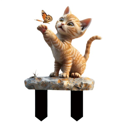 Cat yard sign - cat, garden