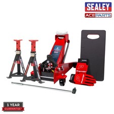 Sealey 3290CXCOMBO 3 Tonne Ton 3290CX Trolley Jack Set Car Van Lift